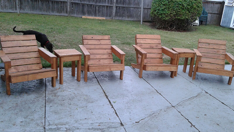 Chairs and Tables Made with Greenway Products & Services Pallets